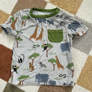 Kids Safari Animal Print Shirt with Green Accents